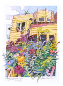 Under Weed garden paint - New Hampshire st - San Francisco - Electric Style - Watercolor - 1997