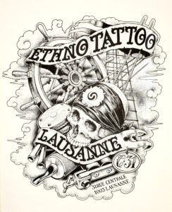 Motif pour T-shirts ETHNO-TATTOO Lausanne - Encre de chine