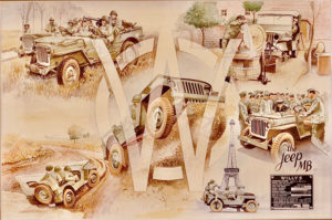 Willis Jeep trough the Wars - Watercolor