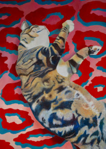 My cat on the carpet - Oil on canvas